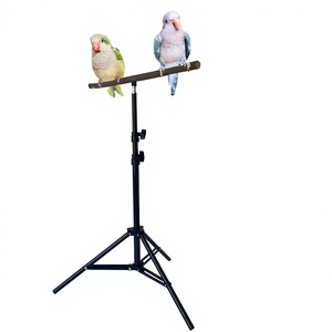 Support trépied pour perroquet, modèle Monk Small, avec poteau interactif télescopique pour l'entraînement et la griffure sur bois, portable pour le sol - Product Image 1