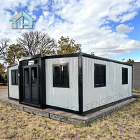 Maison Modulaire Conteneurisée de Luxe Extensible de 20 Pieds, 2-3 Chambres, Pliable et Préfabriquée pour Villas, Hôtels, Boutiques et Appartements