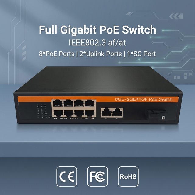 HOT Sell OEM 1000M 4/8/16/24 Port Gigabit POE Switch SC 48V IEEE802.3 AF/AT 30W Power Over Ethernet for CCTV Security Project