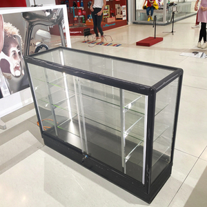 Vitrine d'exposition en verre avec cadre en aluminium incurvé, couleur personnalisée, moderne et économique, éclairage LED robuste et écologique pour - Product Image 6