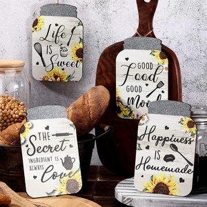 4 ชิ้นผนังห้องครัวตกแต่ง Mason Jar ชุดไม้ Rustic ตกแต่งบ้านตกแต่งห้องครัว - Product Image 4