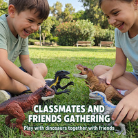 Ensemble de jouets de dinosaures réalistes HTL avec sons rugissants et articulations mobiles, jouet de dinosaure avec camion et figurine Dino World pour enfants