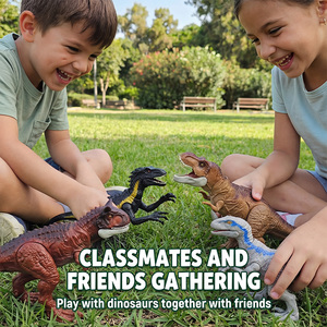 Juego de Juguetes de Dinosaurios Realistas HTL con Sonidos Rugientes y Articulaciones Móviles, Juguete de Dinosaurio con Camión y Figura, Mundo <span class=keywords><strong>Dino</strong></span> para Niños - Product Image 2