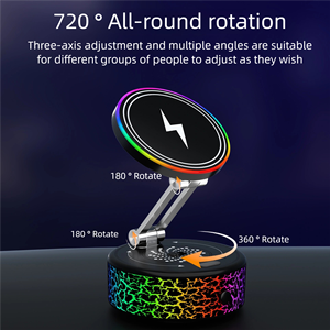 แท่นชาร์จไร้สายแม่เหล็กในรถยนต์ X12-C |   รุ่นเรืองแสงชาร์จเร็ว 15W |   720 °   การหมุนแบบเต็มรอบ |   แรงแม่เหล็กยึดเกาะสูง 1.5 กก. - Product Image 5