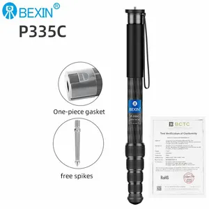 BEXIN-monopié portátil para caminar, cámara de mano, monopié de fotografía con 5 secciones, monopié de fibra de carbono