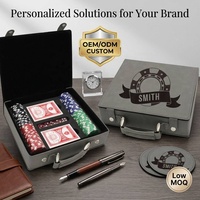 Ensembles de poker, cartes et dés en similicuir gravables au laser, avec logo personnalisé, jetons de poker, cartes à jouer et dés, avec étui en cuir, vierges pour gravure laser