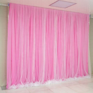 Moderno blanco gasa tela tubo cortina telón de fondo techo cortinas boda decoraciones cortinas y cenefas - Product Image 4