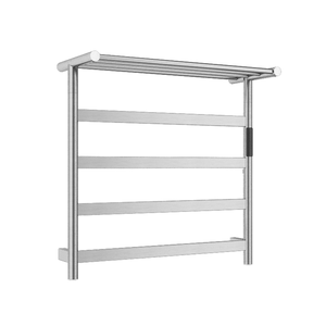 Toallero de Diseño Hotelero, Estante para Toallas con Calefacción Eléctrica, Toallero de Baño de Alta Gama en Acero Inoxidable 304 con Acabado en Gris Metálico - Product Image 1