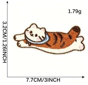 Self-Adhesive <b>Computer</b>-Embroidered Cartoon Cat Embroidery Polyester Patch Garment <b>Accessory</b> DIY Fabric Label 7 Days - Product Image 3