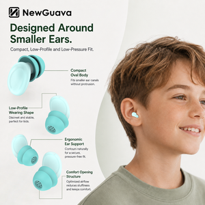 Bouchons d'oreilles pour enfants, sommeil paisible, ajustement confortable et compact, réutilisables, réduction du bruit, pour l'école, les voyages et le sommeil sur le <span class=keywords><strong>côté</strong></span> - Product Image 2