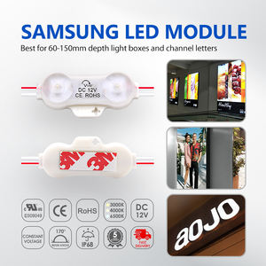 Chip Ultrasónico Blanco Cálido de 24 V, 2 Módulos, 0.72 W, 170 °   Lente LED para módulos de letreros, exterior, impermeable, blanca, IP68, módulo para letras de canal. - Product Image 6