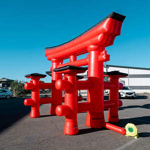 Arco Inflable Rojo, Puerta de <span class=keywords><strong>Templo</strong></span> Japonés, Santuario Inflable de <span class=keywords><strong>Templo</strong></span> Japonés para Decoración de Festivales - Product Image 2