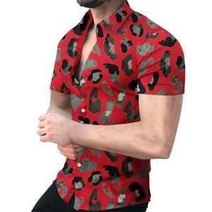 Nouvelle Arrivée <span class=keywords><strong>Chemise</strong></span> Décontractée <span class=keywords><strong>Homme</strong></span> Personnalisée à Manches Courtes Tissu Imprimé Numérique Anti-Plis Respirant ODM - Product Image 2
