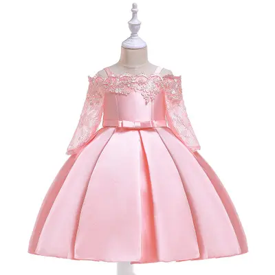 Abito da sera per banchetti monospalla vestito da principessa di compleanno per ragazze vestito da costume per bambini pettiskirt per ragazza di fiori