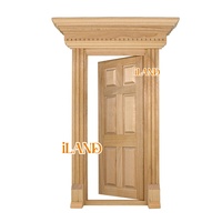Porte miniature pour maison de poupée ILAND, porte de fée miniature en bois 1:12 non peinte pour la création de scènes de maison de poupée, meubles artisanaux. (Faire face vers l'intérieur)