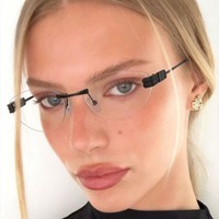 Nouvelles Lunettes de Soleil Œil de Chat Sans Monture 2026 – Style Européen et Américain Tendance, Montures Oversize Cool pour la Photographie de Rue, Unisexe