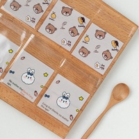 Sachet d'emballage pour pâtisserie motif ours et lapin de dessin animé, auto-adhésif, transparent, mignon, pour biscuits, bonbons et petits gâteaux individuels