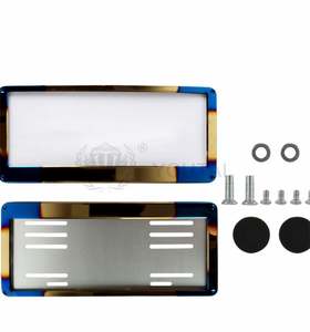 Cubierta de placa de marco de <span class=keywords><strong>matrícula</strong></span> de Tailandia azul quemado de acero inoxidable modificado - Product Image 4
