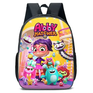 Tas punggung kartun untuk anak SD, tas ransel tahan air kapasitas besar, tas sekolah motif kartun Abby Hatcher