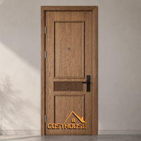 Porte intérieure peinte de luxe, moderne, bleue, en bois massif, pour chambre à coucher, couleur personnalisée, pour villa, hôtel, appartement, projet