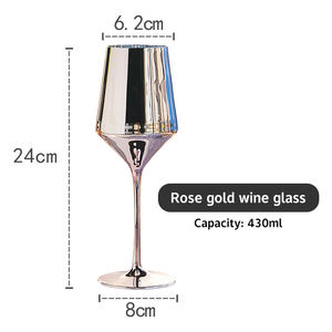 Verre à vin en cristal plaqué or rose, haute valeur, cœur de jeune fille, personnalité créative, luxe, verre à vin en cristal - Product Image 5