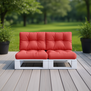 Ensemble de coussins de palettes d'extérieur rouges 23,6 x 15,7 x 4,7 pouces, résistants à l'eau, amovibles, lavables, utilisables toute l'année - Product Image 2