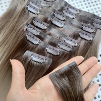 Extensions de cheveux humains 100% naturels à clipser sans couture |   Extensions de cheveux invisibles à clipser pour femmes