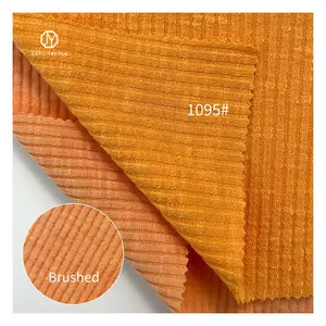 Tecido de malha 100% poliéster 33% algodão puro 7% elastano com nó de bambu e algodão com nervuras 200g para uso casual feminino