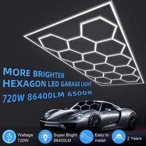 Le <span class=keywords><strong>garage</strong></span> hexagonal lumineux superbe de LED allume 672w 67200LM 6500K pour le magasin automatique de détail de voiture de magasin de beauté d'entrepôt - Product Image 2