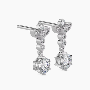 Classic Round Brilliant Cut Lab Grown <b>Diamond</b> Stud <b>Earrings</b> 14K White Gold IGI Certified Wedding Party Jewelry - Product Image 1