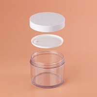 Pot à crème transparente de forme ronde avec couvercle blanc, cosmétique, 10g, 30g, 50g, 100g, 150g, 200g, 250g