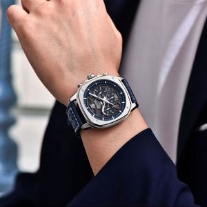 2025 New BENYAR Retro Leather <b>Watch</b> Sports Quartz <b>Watch</b> Luminous Skeleton Waterproof Multifunctional <b>Watches</b> for Man - Product Image 4