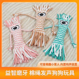 Jouet pour chien en corde de coton, motif dessin animé, couineur, à mâcher, pour le nettoyage des dents, pour chiens de petite et moyenne taille, jeu d'intérieur - Product Image 2