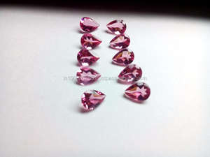 Turmalina Rosa Sintética, Corte Pera, Piedra de Vidrio, Alta Calidad, Tratada con Calor, Color Cambiante, 5x7mm, 0.68 Quilates - Product Image 6