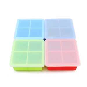 ถาดน้ำแข็งแบบถอดออกง่าย 9 ช่อง ทำจากซิลิโคน พร้อมฝาปิดแบบถอดได้ ถาดน้ำแข็งสำหรับแช่แข็ง ซ้อนกันได้ ใช้สำหรับวิสกี้และอาหารเด็ก - Product Image 1