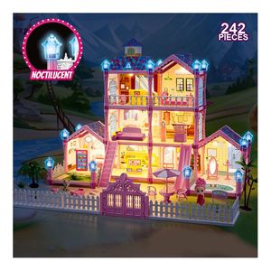 Mini maison de cuisine en briques, modèle en plastique, meubles décoratifs, ensemble cadeau pour enfants, DIY - Product Image 6