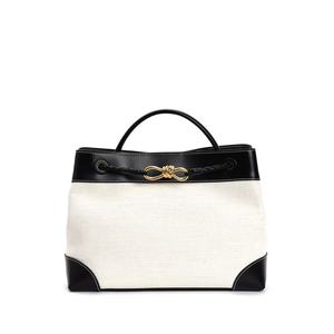 Nouveau Sac Fourre-tout Bandoulière Haut de Gamme Grande Capacité en Cuir Véritable et Toile avec Design Color-Blocking Sous le Bras - Product Image 6