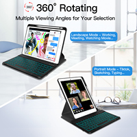 Pour Ipad 10.2 "7 8 9e génération clavier étui 10.2 Folio 360 degrés rotation onglet étui clavier sans fil pour Ipad Pro 11