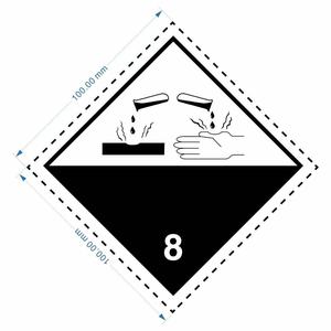 Étiquette de danger corrosif classe 8, autocollant PVC imperméable pour le transport de produits chimiques, avertissement, usage industriel - Product Image 3