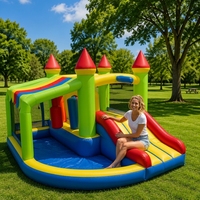 Château gonflable avec toboggan pour enfants et adultes, certifié EN14960, en PVC