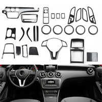 Style Fibre de Carbone pour Mercedes-Benz GLA CLA X156 2014 2015 2016 2017 2018 2019 : Panneau de Commande de Vitesses, Interrupteur de Vitre, Tableau de Bord