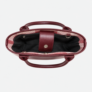 Bolsos de Mano Personalizados de Lujo para Mujer, Pequeños, de Tela de Algodón y Cuero PU, Bolsos de Hombro, Bolsos Cruzados Casuales con Patrón de Letras y Cierre a Presión - Product Image 4