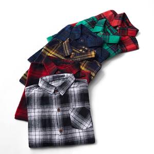 봄 가을 어린이 소년 버튼 다운 셔츠 사용자 정의 크리스마스 캐주얼 긴 소매 면 아이 플란넬 격자 무늬 셔츠 - Product Image 4