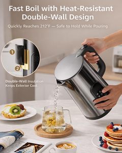 1.7L Portable Double Wall Automatic Electric <b>Kettle</b> 1500W Household Cordless New Design Popular for Home Use - Product Image 6