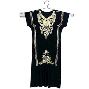 Nouvelle <span class=keywords><strong>robe</strong></span> africaine tendance élégante avec broderie à manches courtes robes africaines de couleur unie pour femmes vêtements robes d'été pour femmes - Product Image 4