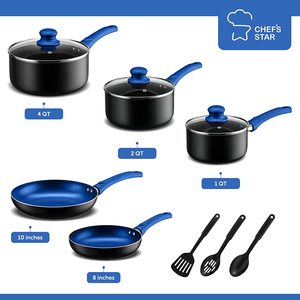 Batterie de cuisine en aluminium Offre Spéciale, marbré, poêle antiadhésive <span class=keywords><strong>et</strong></span> <span class=keywords><strong>casserole</strong></span> avec couvercle en verre, marmite bon marché - Product Image 6