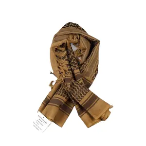 Großhandel 100% Baumwolle Tactical Adult Mesh Schal Kopf Hals Schal Arab Wrap mit Quaste