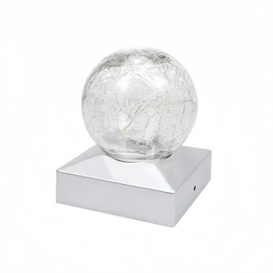 Lampe solaire extérieure Xinhuiyuan, lumière de pilier, boule de verre craquelée, IP65, étanche, lumière LED de jardin, éclairage paysager - Product Image 5