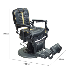 Chaise de barbier en métal, mobilier de salon, fauteuil de coiffure inclinable avec pompe hydraulique, Cadeira De Barbeiro, chaise de barbier vintage pour homme - Product Image 6