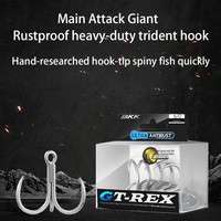 Hameçon triple forgé à la main en acier inoxydable de calibre lourd 6071-7X, résistant à l'eau salée, pour la pêche au bar, au marlin, à la truite et au jigging en mer